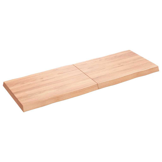 Stolní Deska Hnědá 140X50X(2-6)Cm Ošetřený Dřevo Živá Hrana