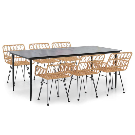 7Dílný Zahradní Jídelní Set Polyratan