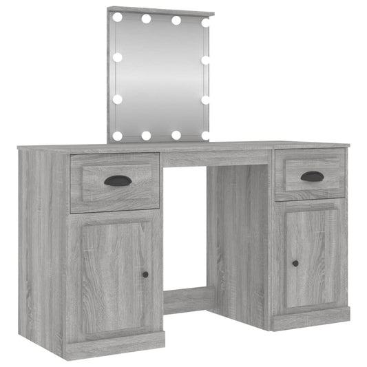 Toaletní Stolek S Led Šedý Sonoma 130 X 50 X 132,5 Cm