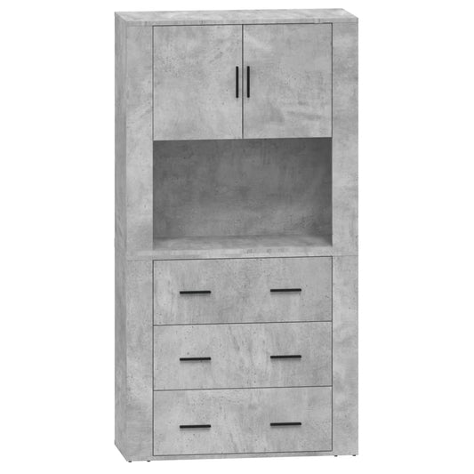 Skříň Highboard Betonově Šedá Kompozitní Dřevo