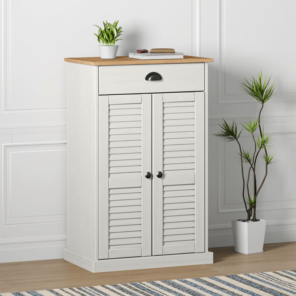 Botník Vigo Šedý 60 X 35 X 96 Cm Masivní Borové Dřevo