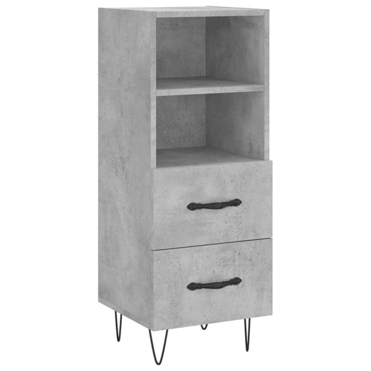 Příborník Betonově Šedý 34,5 X 34 X 90 Cm Kompozitní Dřevo