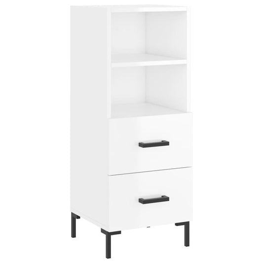 Příborník Bílý S Vysokým Leskem 34,5X34X90 Cm Kompozitní Dřevo