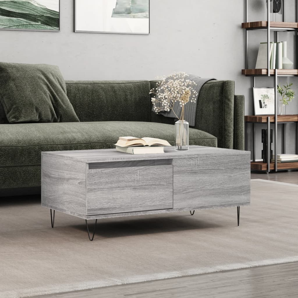 Konferenční Stolek Betonově Šedý 90X50X36,5 Cm Kompozitní Dřevo