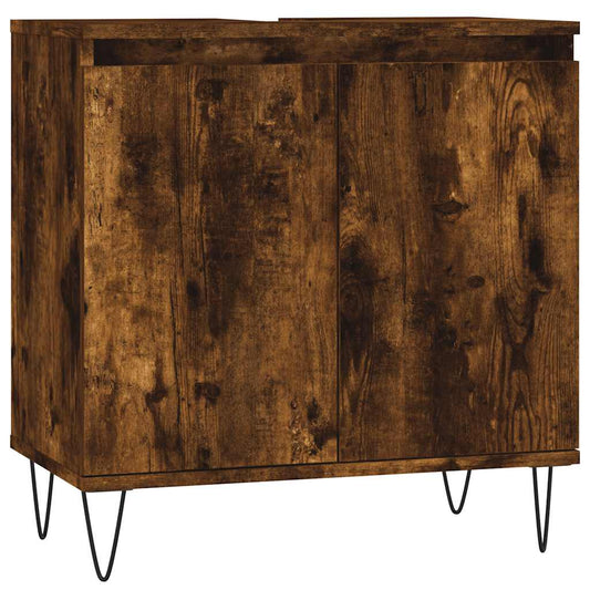 Koupelnová Skříňka Kouřový Dub 58 X 33 X 60 Cm Kompozitní Dřevo
