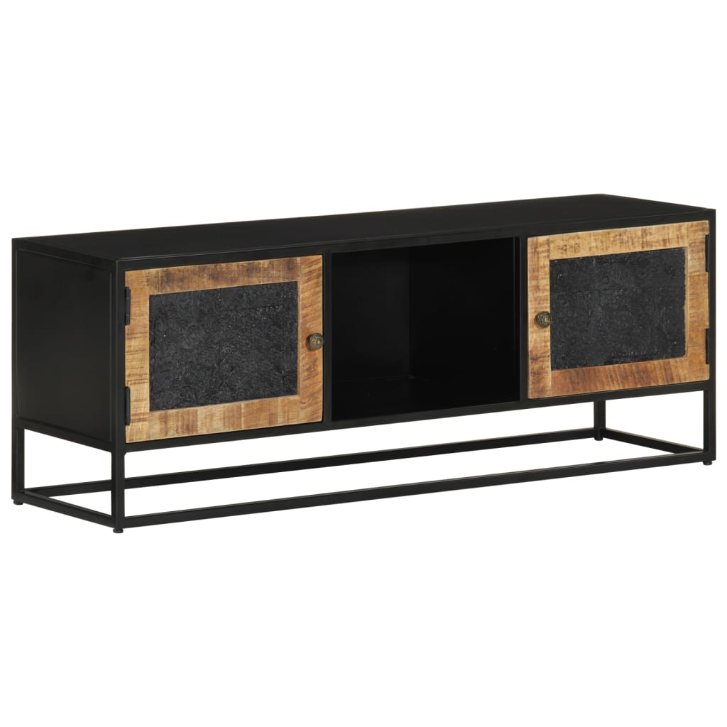 Tv Skříňka 110 X 30 X 40 Cm Masivní Mangovníkové Dřevo A Železo