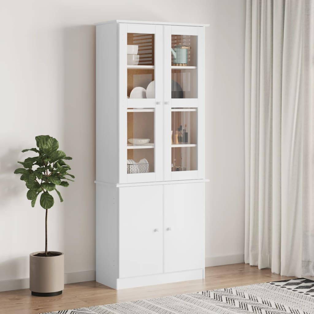 Prosklená Vitrína Alta 77 X 35 X 186,5 Cm Masivní Borové Dřevo