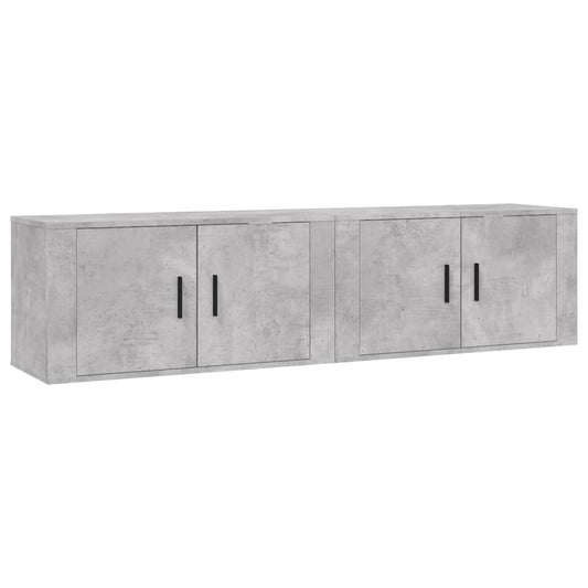 Nástěnné Tv Skříňky 2 Ks Betonově Šedé 80 X 34,5 X 40 Cm