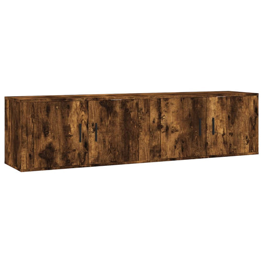 Nástěnné Tv Skříňky 2 Ks Kouřový Dub 80 X 34,5 X 40 Cm