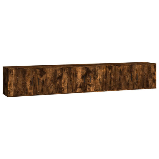 Nástěnné Tv Skříňky 3 Ks Kouřový Dub 80 X 34,5 X 40 Cm