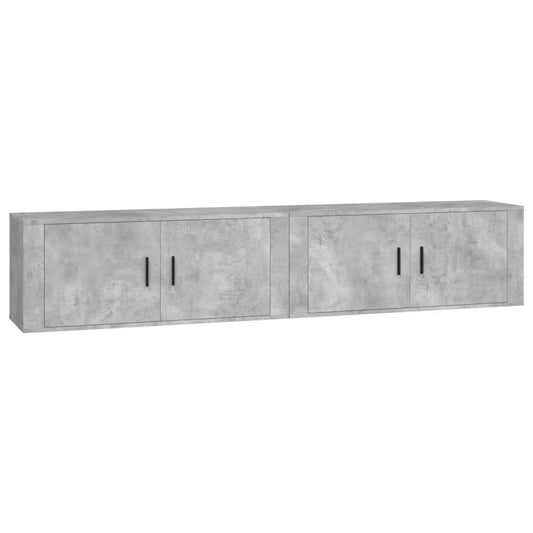 Nástěnné Tv Skříňky 2 Ks Betonově Šedé 100 X 34,5 X 40 Cm