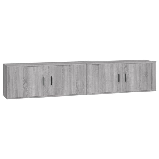 Nástěnné Tv Skříňky 2 Ks Šedé Sonoma 100 X 34,5 X 40 Cm