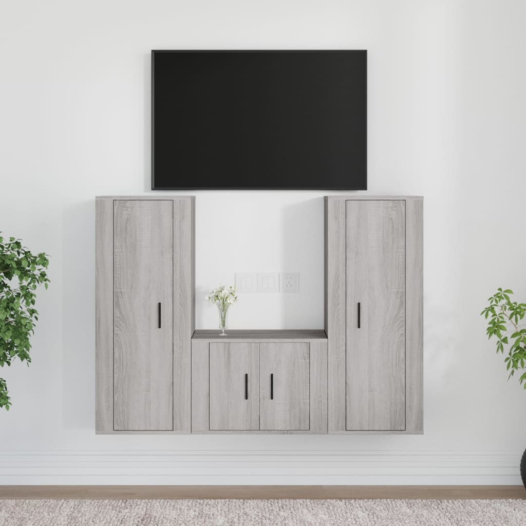3Dílný Set Tv Skříněk Kompozitní Dřevo
