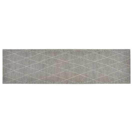 Kuchyňský Koberec Omyvatelný Kosočtverce Samet Světle Šedá