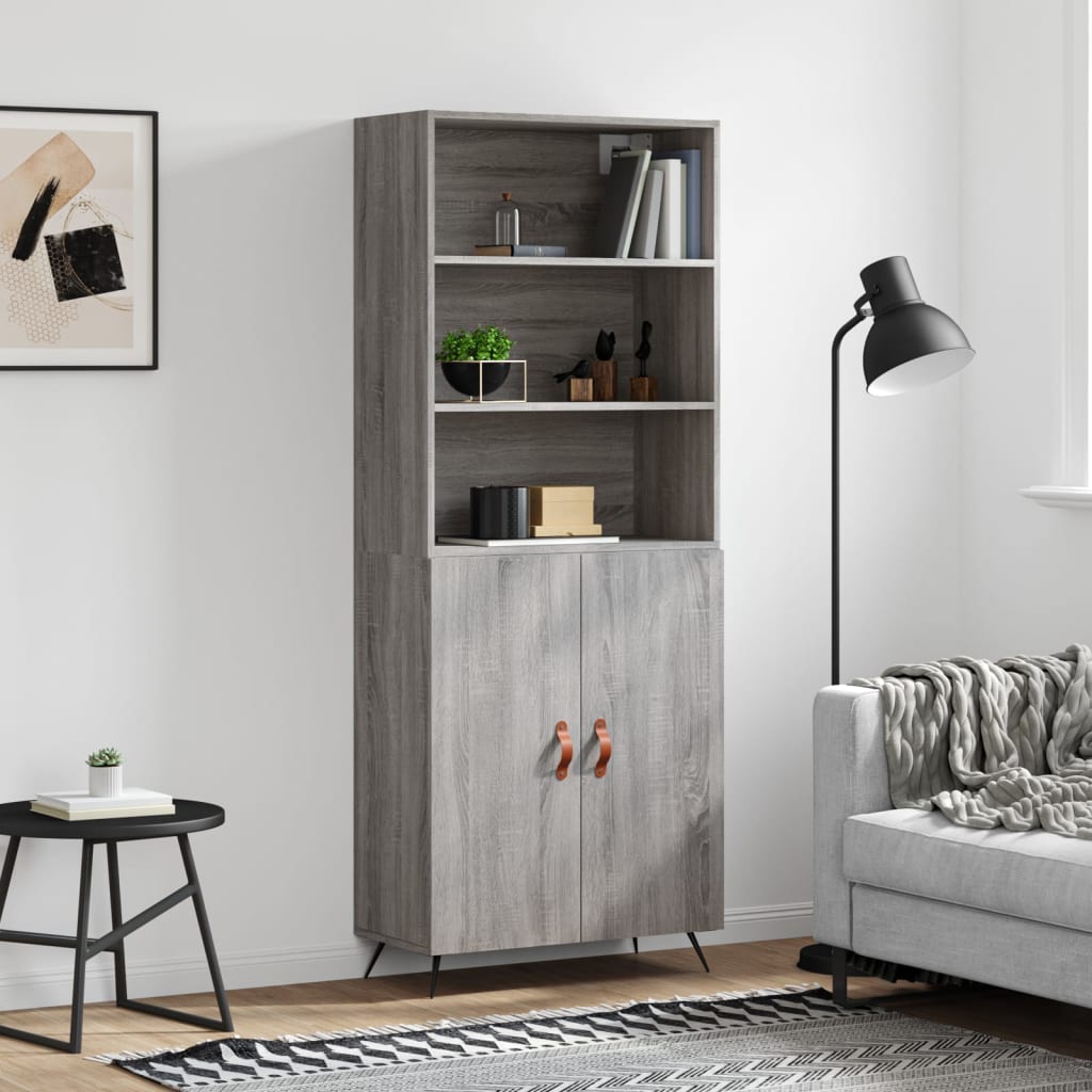 Skříň Betonově Šedá 69,5 X 32,5 X 180 Cm Kompozitní Dřevo