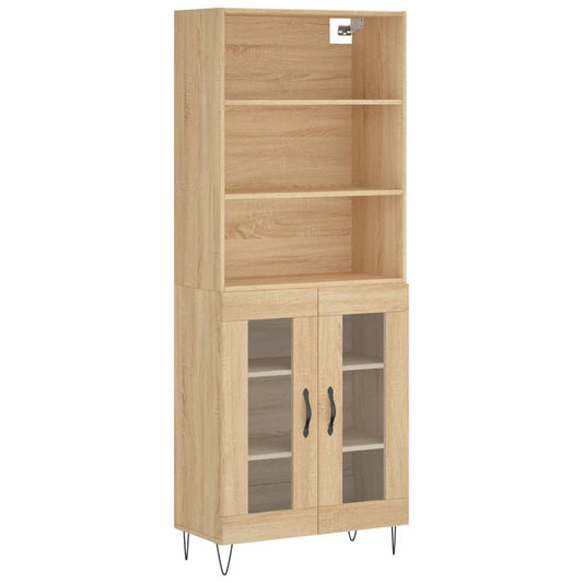 Skříň Highboard Dub Sonoma 69,5 X 34 X 180 Cm Kompozitní Dřevo