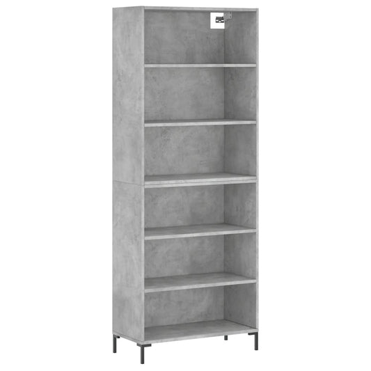 Skříň Betonově Šedá 69,5 X 32,5 X 180 Cm Kompozitní Dřevo