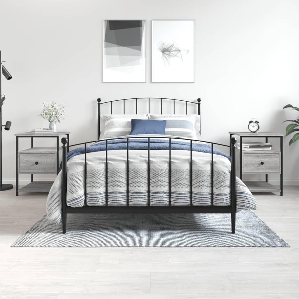 Noční Stolek Šedý Sonoma 40 X 42 X 56 Cm Kompozitní Dřevo