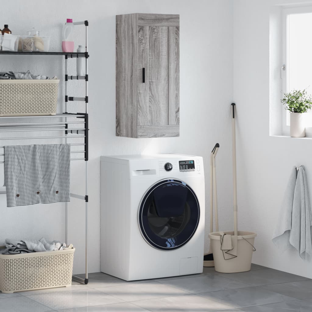 Nástěnná Skříňka Černá 34,5 X 34 X 90 Cm Kompozitní Dřevo