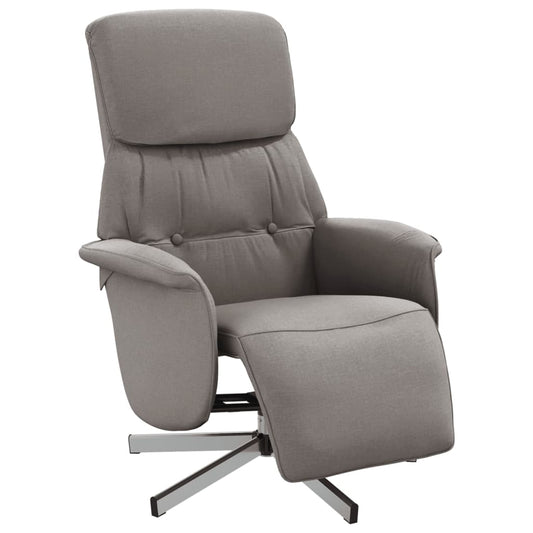 Polohovací Křeslo S Podnožkou Taupe Textil