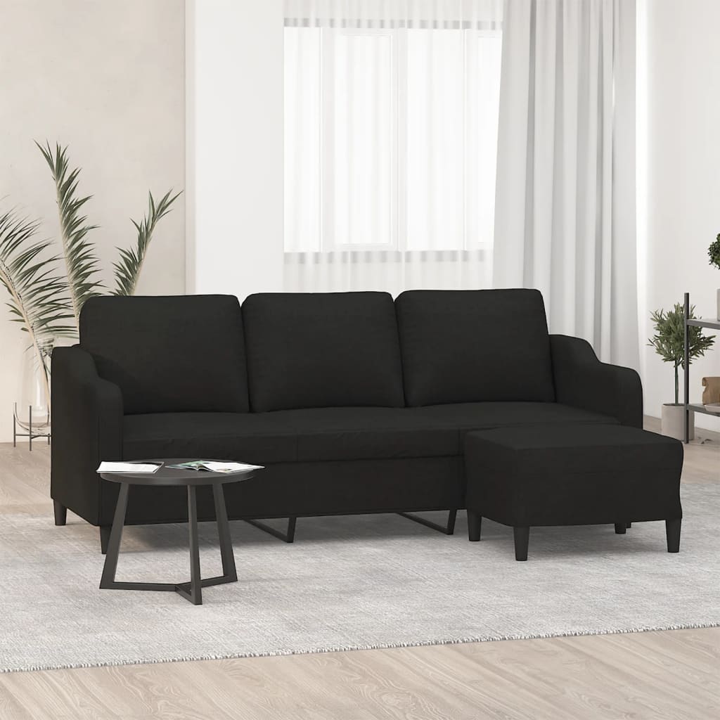 3Místná Pohovka S Podnožkou 180 Cm Textil