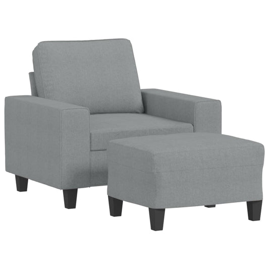 Křeslo S Podnožkou Světle Šedé 60 Cm Textil