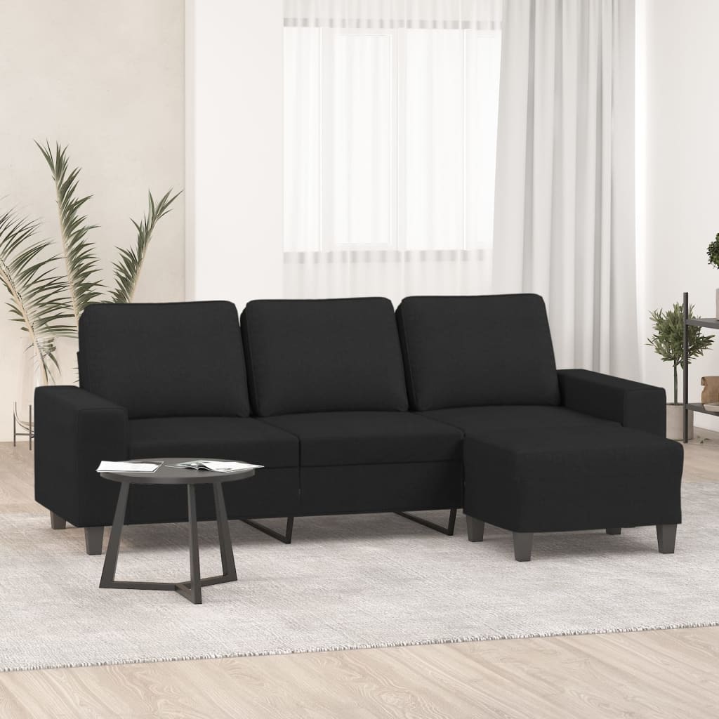3Místná Pohovka S Podnožkou 180 Cm Textil