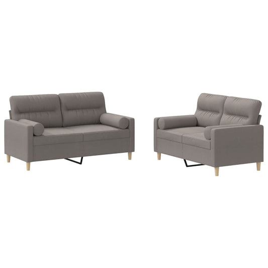 2Dílná Sedací Souprava S Polštáři Taupe Textil