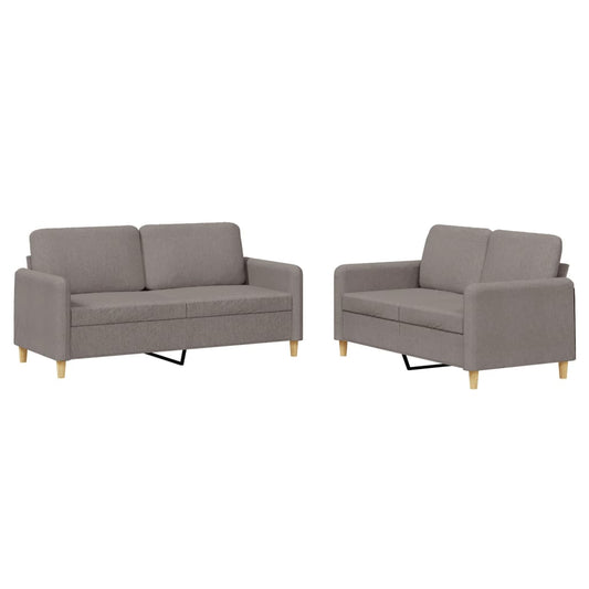 2Dílná Sedací Souprava S Poduškami Taupe Textil