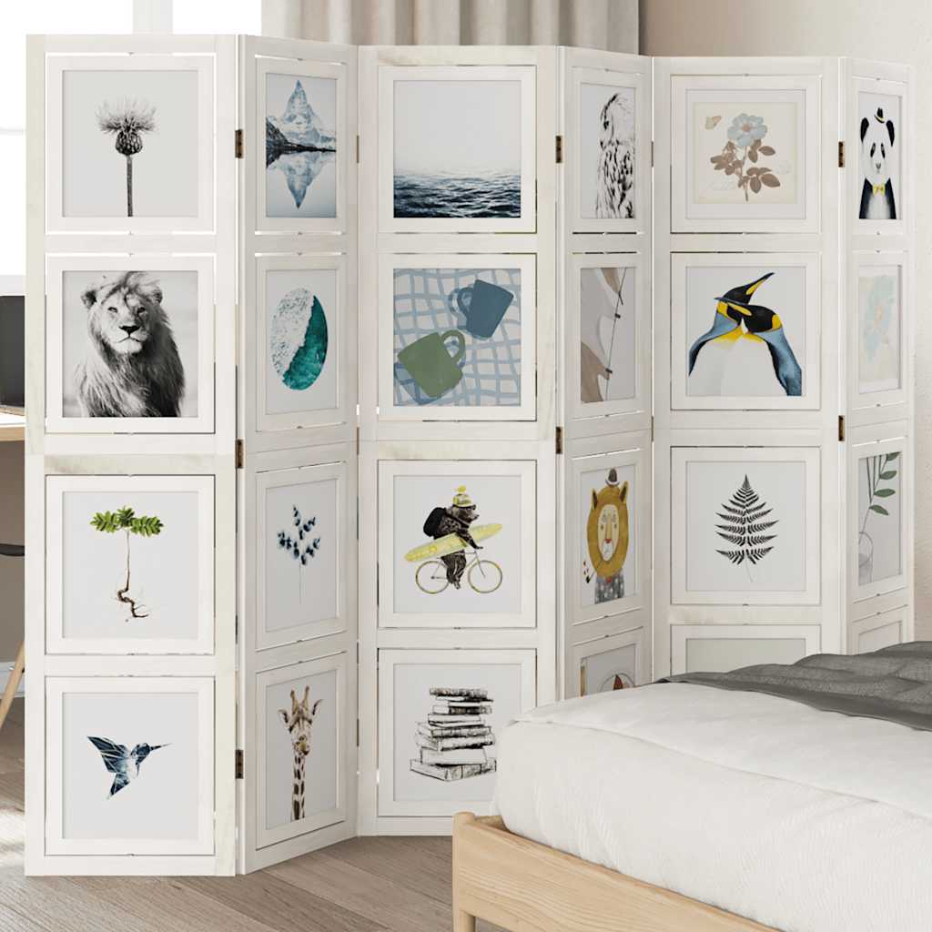 Paraván 3Dílný Bílý Masivní Dřevo Pavlovnie