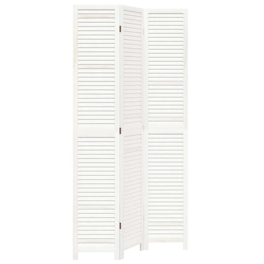 Paraván 3Dílný Bílý Masivní Dřevo Pavlovnie