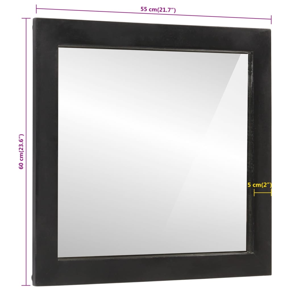 Koupelnové Zrcadlo 55X1X60 Cm Sklo A Masivní Mangovníkové Dřevo