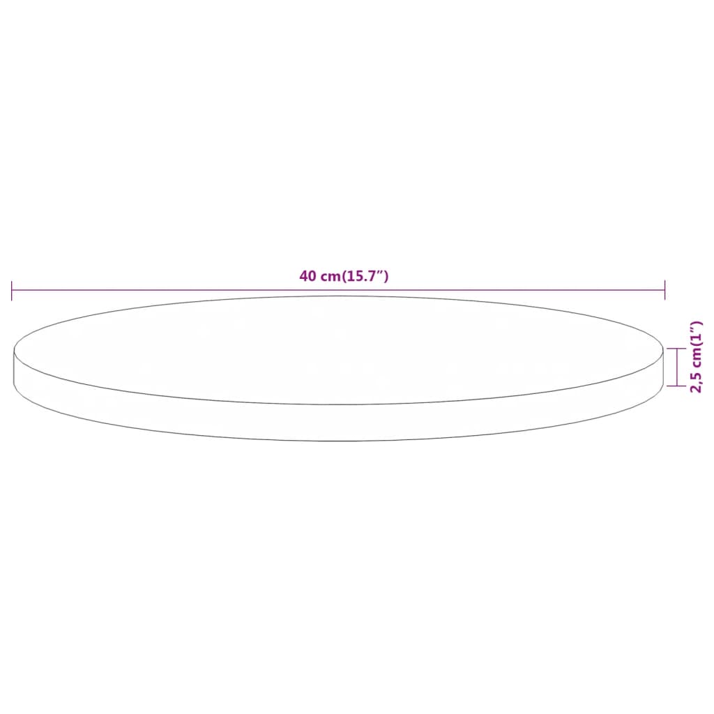 Stolní Deska Ø 40 X 2,5 Cm Kulatá Masivní Akáciové Dřevo