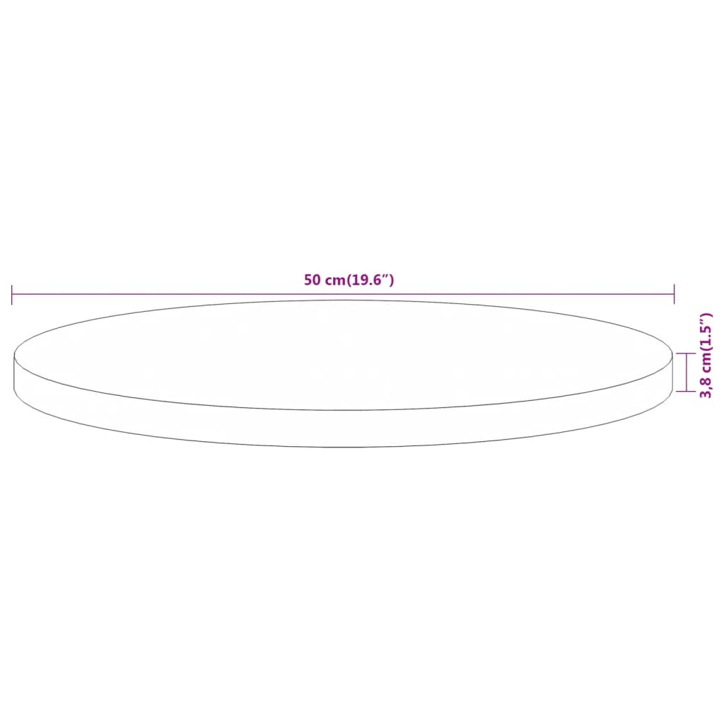 Stolní Deska Ø 50 X 3,8 Cm Kulatá Masivní Akáciové Dřevo
