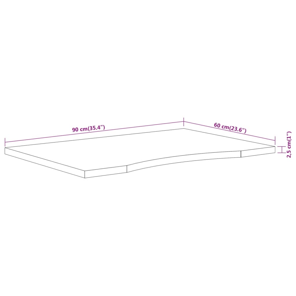 Stolní Deska 90X60X2,5 Cm Obdélníková Masivní Akáciové Dřevo