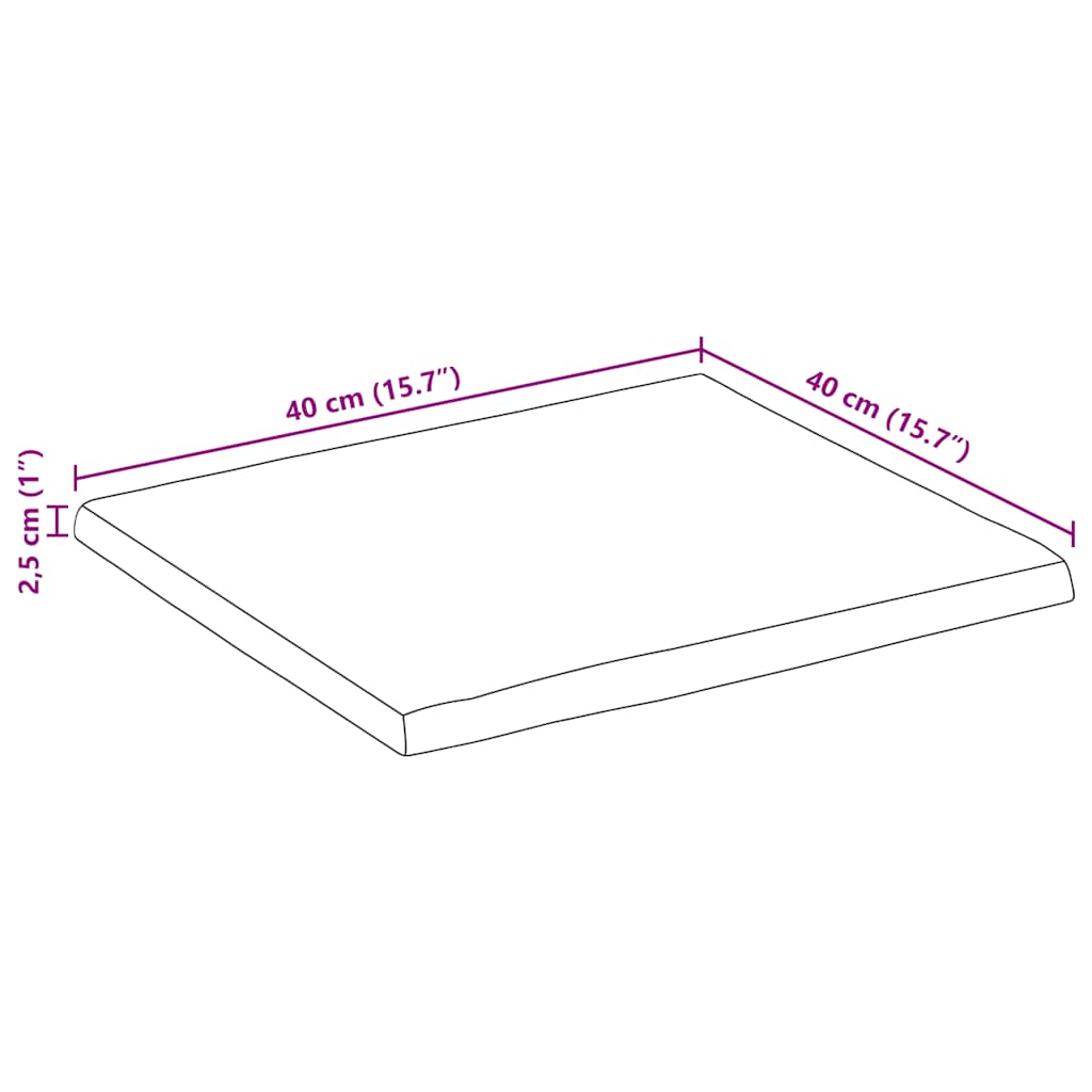 Stolní Deska 40 X 40 X 2,5 Cm Živá Hrana Mangovníkové Dřevo