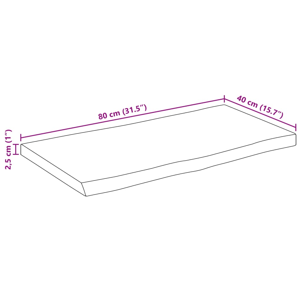 Stolní Deska 80 X 40 X 2,5 Cm Živá Hrana Mangovníkové Dřevo