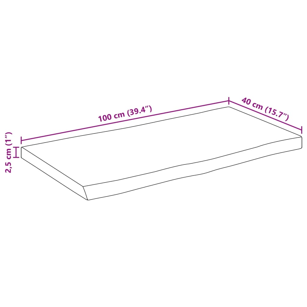 Stolní Deska 100 X 40 X 2,5 Cm Živá Hrana Mangovníkové Dřevo