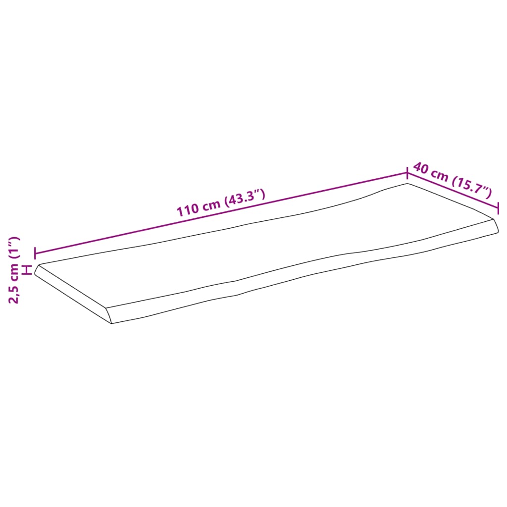 Stolní Deska 110 X 40 X 2,5 Cm Živá Hrana Mangovníkové Dřevo
