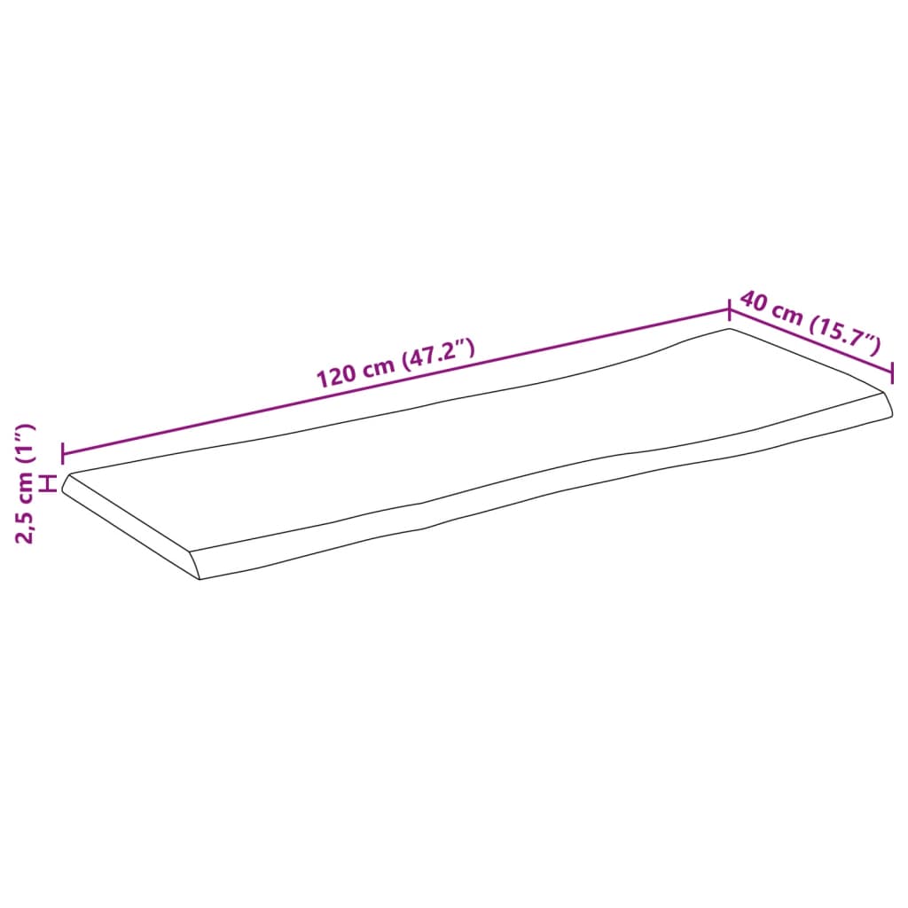 Stolní Deska 120 X 40 X 2,5 Cm Živá Hrana Mangovníkové Dřevo