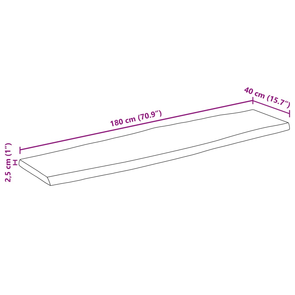Stolní Deska 180 X 40 X 2,5 Cm Živá Hrana Mangovníkové Dřevo