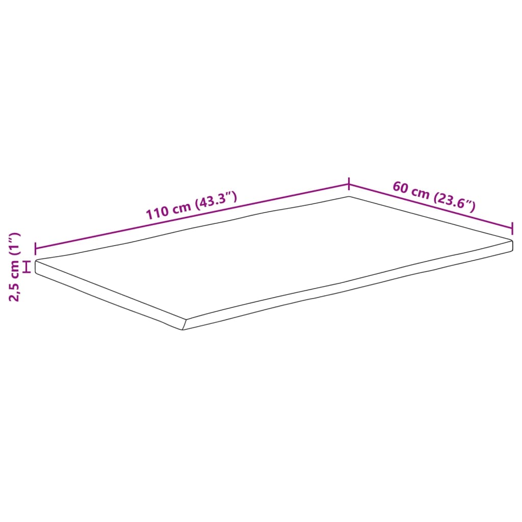 Stolní Deska 110 X 60 X 2,5 Cm Živá Hrana Mangovníkové Dřevo