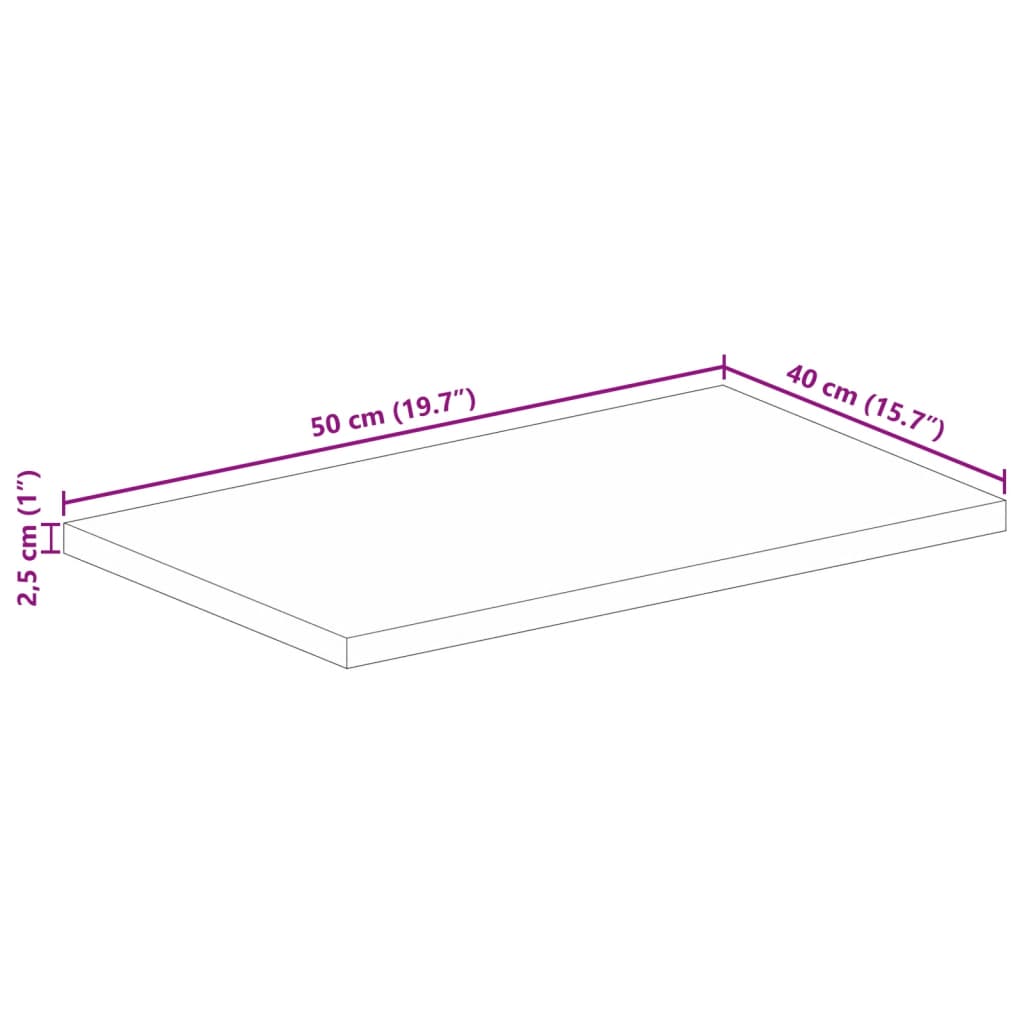 Stolní Deska 50X40X2,5 Cm Obdélníková Masivní Akáciové Dřevo