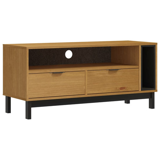 Tv Skříňka Flam 110 X 40 X 50 Cm Masivní Borové Dřevo Světle Hnědá