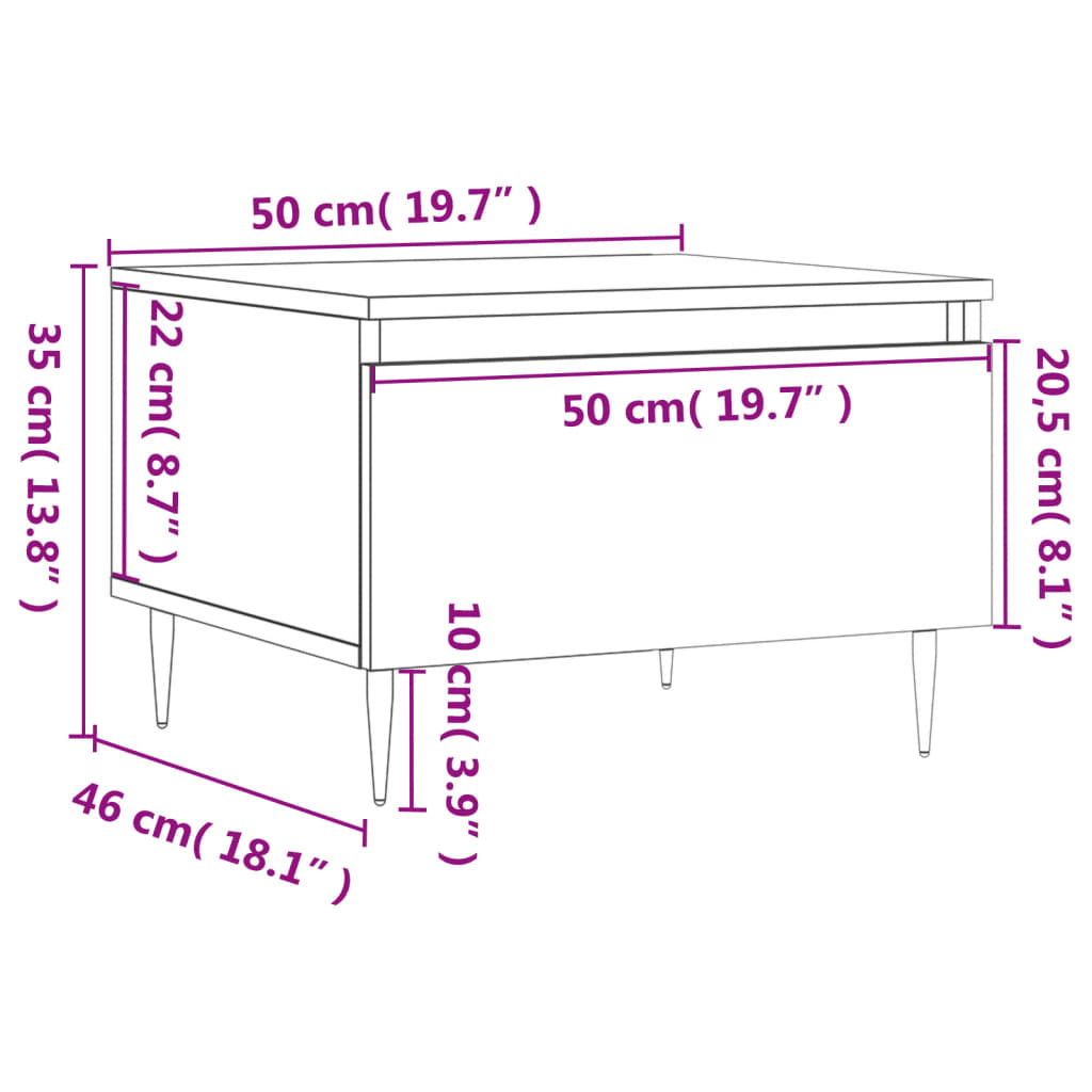 Konferenční Stolky 2 Ks Kouřový Dub 50X46X35Cm Kompozitní Dřevo