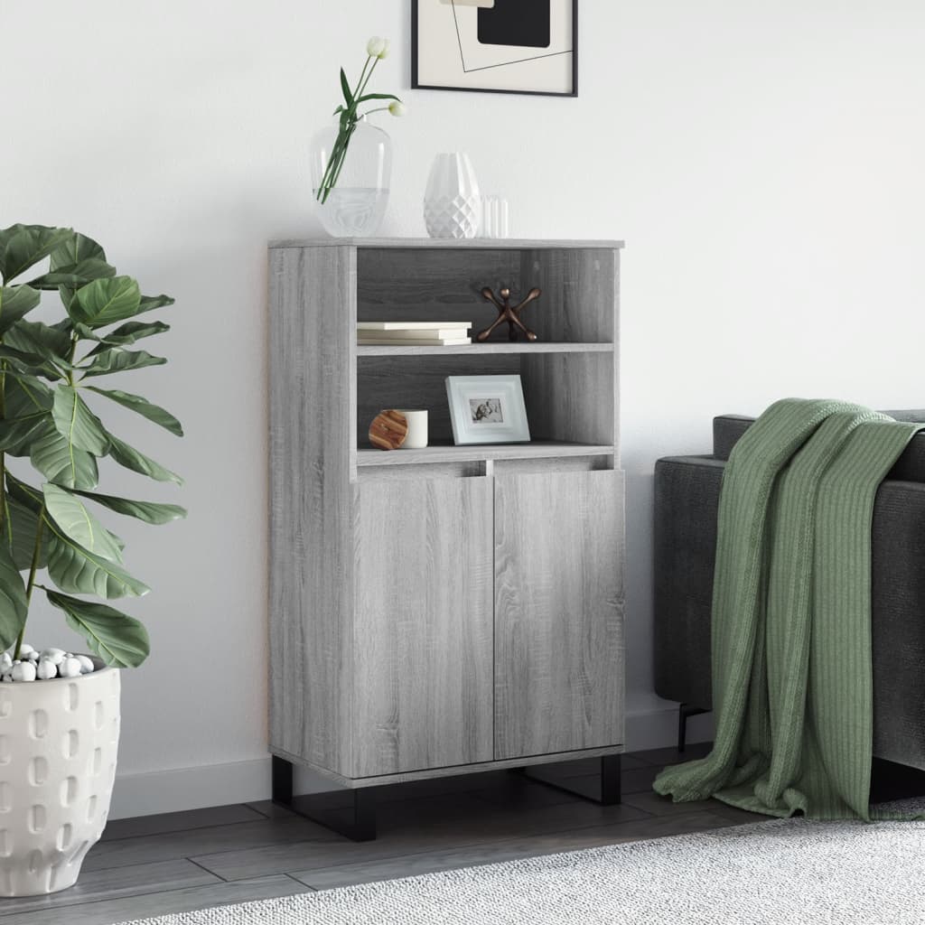 Skříň Highboard Betonově Šedá 60 X 36 X 110 Cm Kompozitní Dřevo