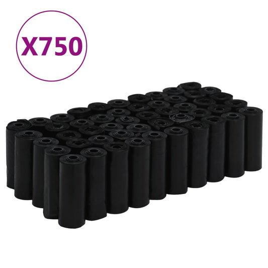 Sáčky Na Psí Exkrementy 750 Ks Černé 30 X 20 Cm Pe