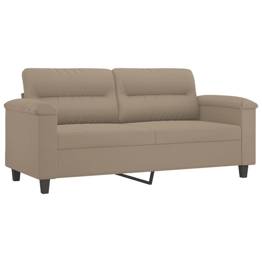 2Místná Pohovka Taupe 140 Cm Tkanina Z Mikrovlákna