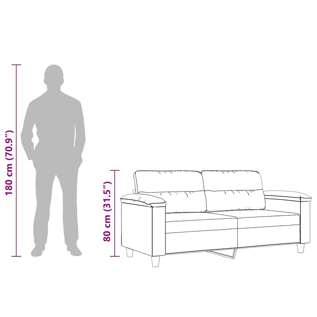 2Místná Pohovka Taupe 140 Cm Tkanina Z Mikrovlákna