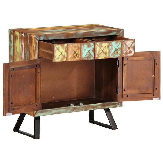 Komoda Vícebarevná 70X35X70 Cm Masivní Recyklované Dřevo
